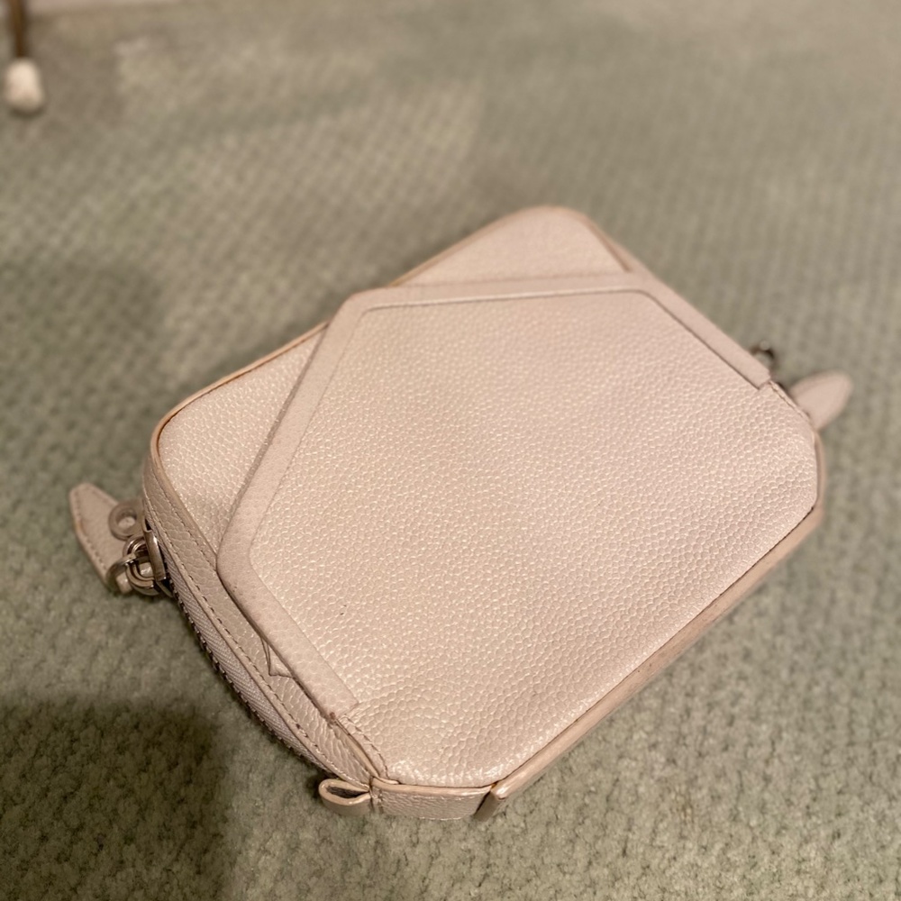 Alexander Wang White Pebbled Leather Clutch Adriel